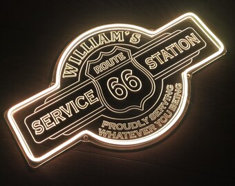 Insegna Al Neon LED Route 66 Con Alimentazione USB – Luce Decorativa Per Parete – Regalo Originale Per Ragazzi E Amici