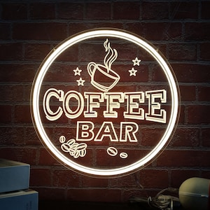 Custom neon Coffee Bar Sign, Coffee Sign,Neon Coffee LED Light Sign for Coffee Bar, Café, Coffee Station, Kitchen Wall Décor,Christmas Gift