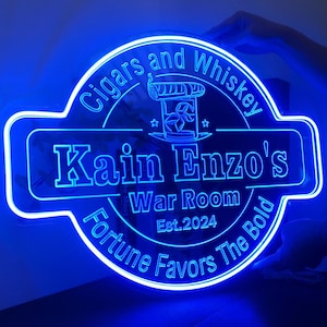 Personalisierte Zigarren und Whisky Bar Leuchtreklame, Whisky Rauchzeichen Hausbar Pub Decor, Borbuon Lounge LED Getränke Neonschild, Geschenke für Männer Papa