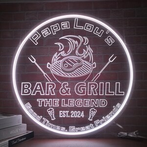 Insegne al neon personalizzate per bar e grill, insegne luminose a LED di benvenuto per barbecue personalizzate per cortile, terrazza, decorazione per patio, regalo di Natale