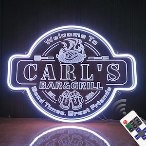 Insegne al neon personalizzate per barbecue, insegne luminose a LED di benvenuto per barbecue personalizzate per papà, decorazioni per pareti di cortili, terrazze, patii, regali per papà
