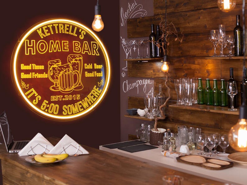 Custom Bar Signs for Home Bar,custom Neon Beer Sign,pesonalized Name