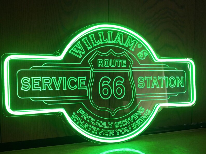 Route 66 Neon Sign High Way Light Sign for Bedroom Wall Decor LED Signs ...