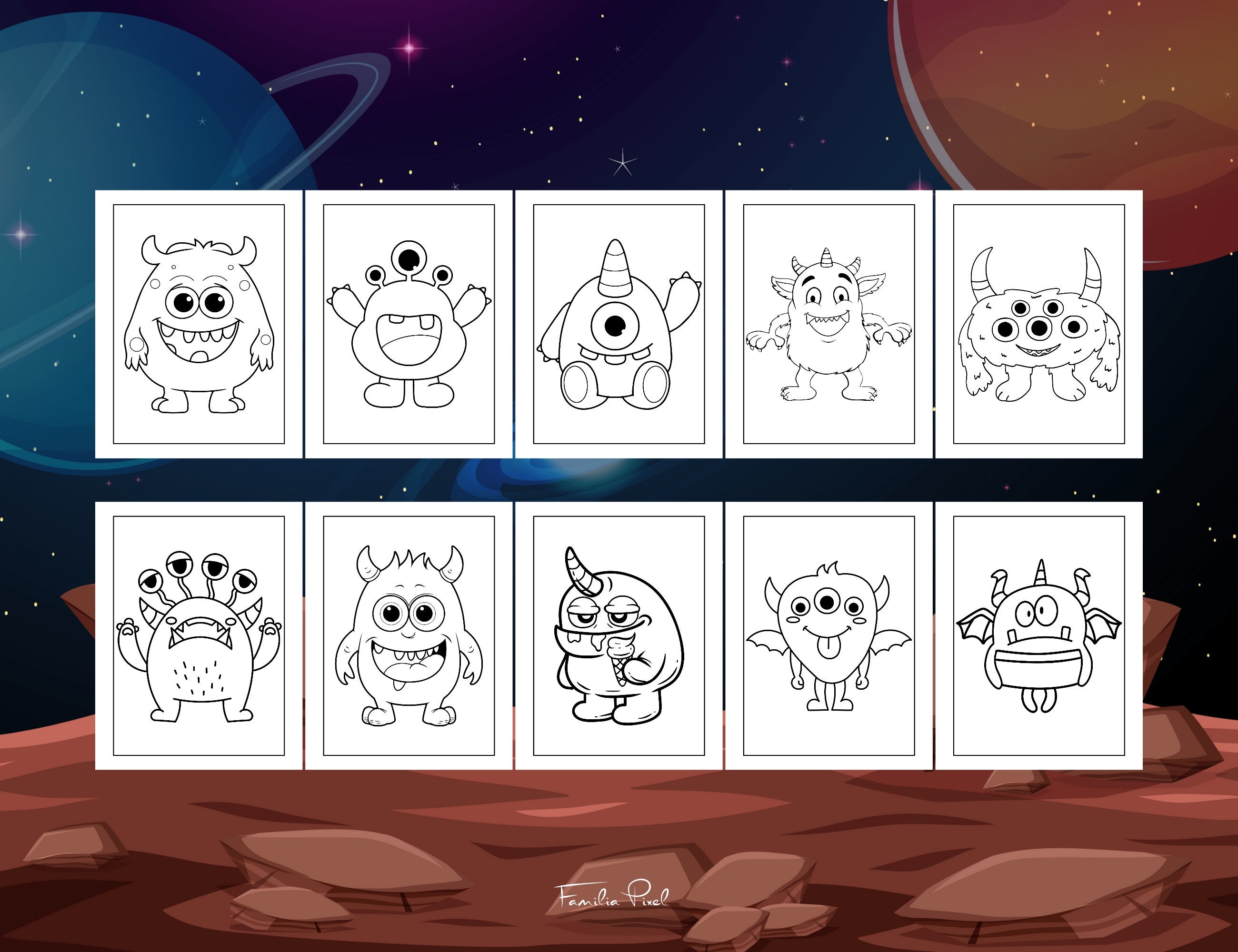 Alienmonster Coloring Pages Fun and Creative Printable Art for Kids