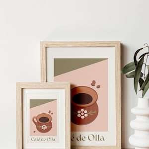 Ilustração digital minimalista do Café de Olla - download instantâneo