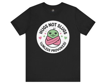 Camiseta "Abrazos, no babosas", bonita camiseta gráfica para amantes de los animales, regalo divertido para amigos, ropa informal, ropa de verano, regalo de cumpleaños