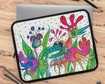 Bird Designs Mixed Media Neoprene Laptop or Tablet Sleeve - AP08AA-NLS