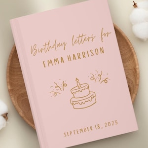 Diario de recuerdos de cumpleaños personalizado Libro de recuerdos de cumpleaños personalizado Cartas de cumpleaños para mi hija Hijo Regalo para baby shower Regalo para nueva mamá
