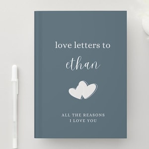Libro de cartas de amor personalizado, regalo de San Valentín para novio, novia, diario, regalo para el día de San Valentín, notas de amor, regalos para citas
