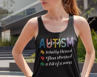 Autism Mama Tank Top: Autism Awareness Racerback