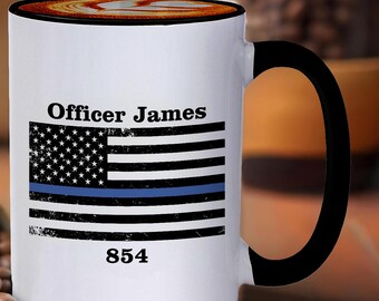 Personalized Police Officer Coffee Mug, Custom Police Mug, Officer Mug, Police officer gifts, Custom Cop Husband, Gift for Police Officer,