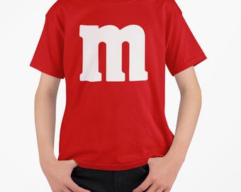 文字Mのユースハロウィンコスチュームシャツ：スポーツチームのハロウィンコスチューム