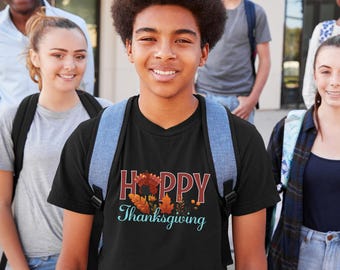 Happy Thanksgiving Family Youth Shirt, Festive Holiday Costume