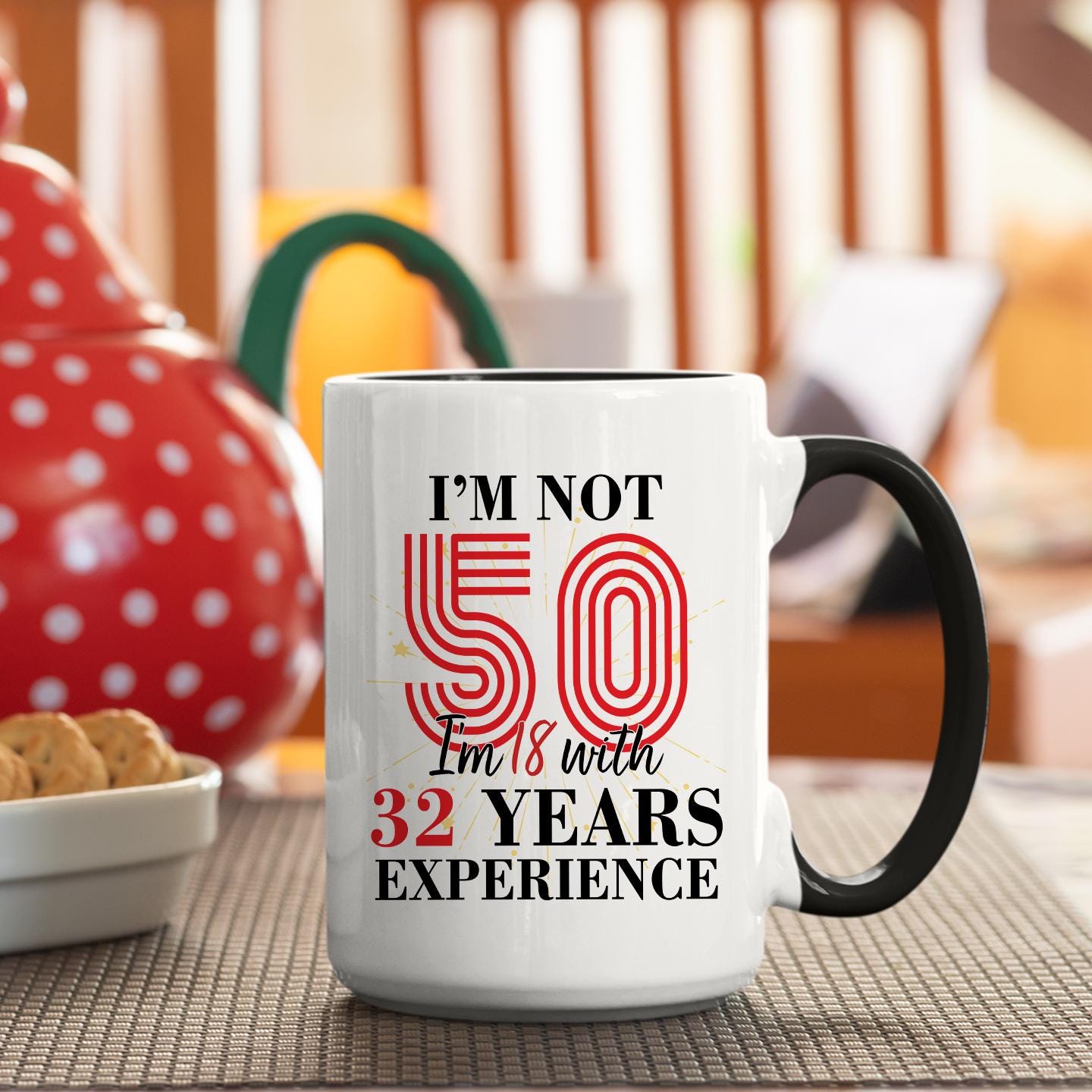 Funny 50th Birthday Mug: 18 With 32 Years Experience - Etsy