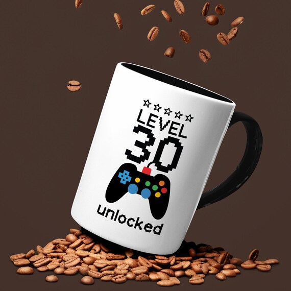 Level 30 Unlocked Gamer Coffee Mug: Funny Gaming Hubby Gift