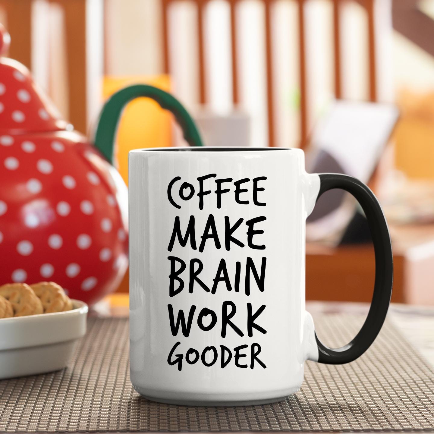 Coffee Makes Brain Work Gooder, Funny Coffee Mug, Sarcastic Gift ...