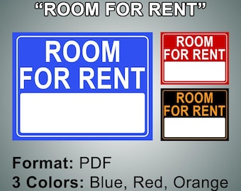 Printable Sign "ROOM FOR RENT" | Digital File