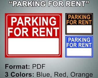Printable Sign "PARKING FOR RENT" | Digital File