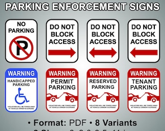Printable Parking Enforcement Signs | Digital File