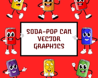 Cartoon Style Soda-Pop Cans | Vector Graphics Bundle