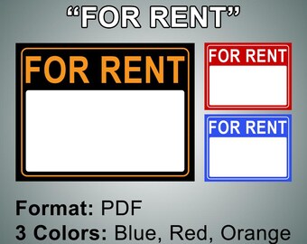 Printable Sign "FOR RENT" | Digital File