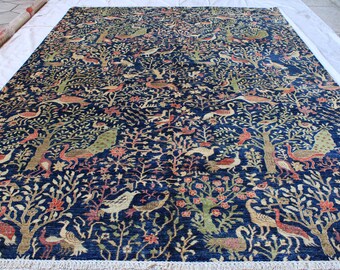 ハンドメイドのアフガニスタンウールラグ：マルチカラーの芸術的な