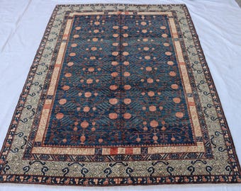 ハンドメイドのアフガニスタンウールラグ：マルチカラーの芸術的な