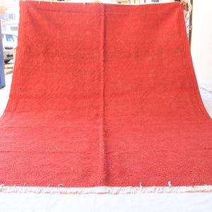 Handmade Red Wool Sarma Kilim Rug: Afghan Tribal Design, 7x9.3 ft