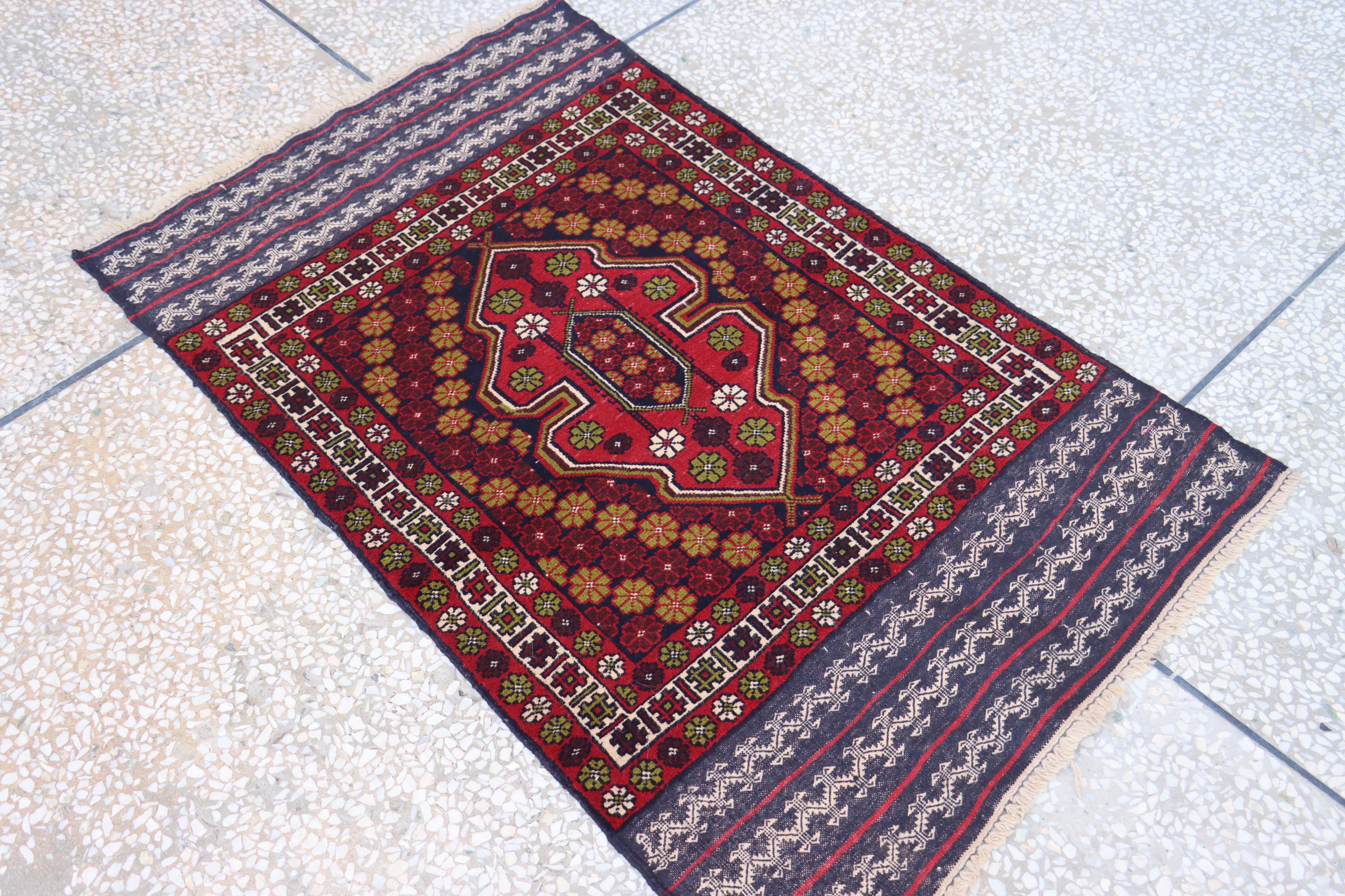 Vintage Afghan Wool Rug: 3x5 Turkmen Tribal Rug, Hand-knotted - Etsy