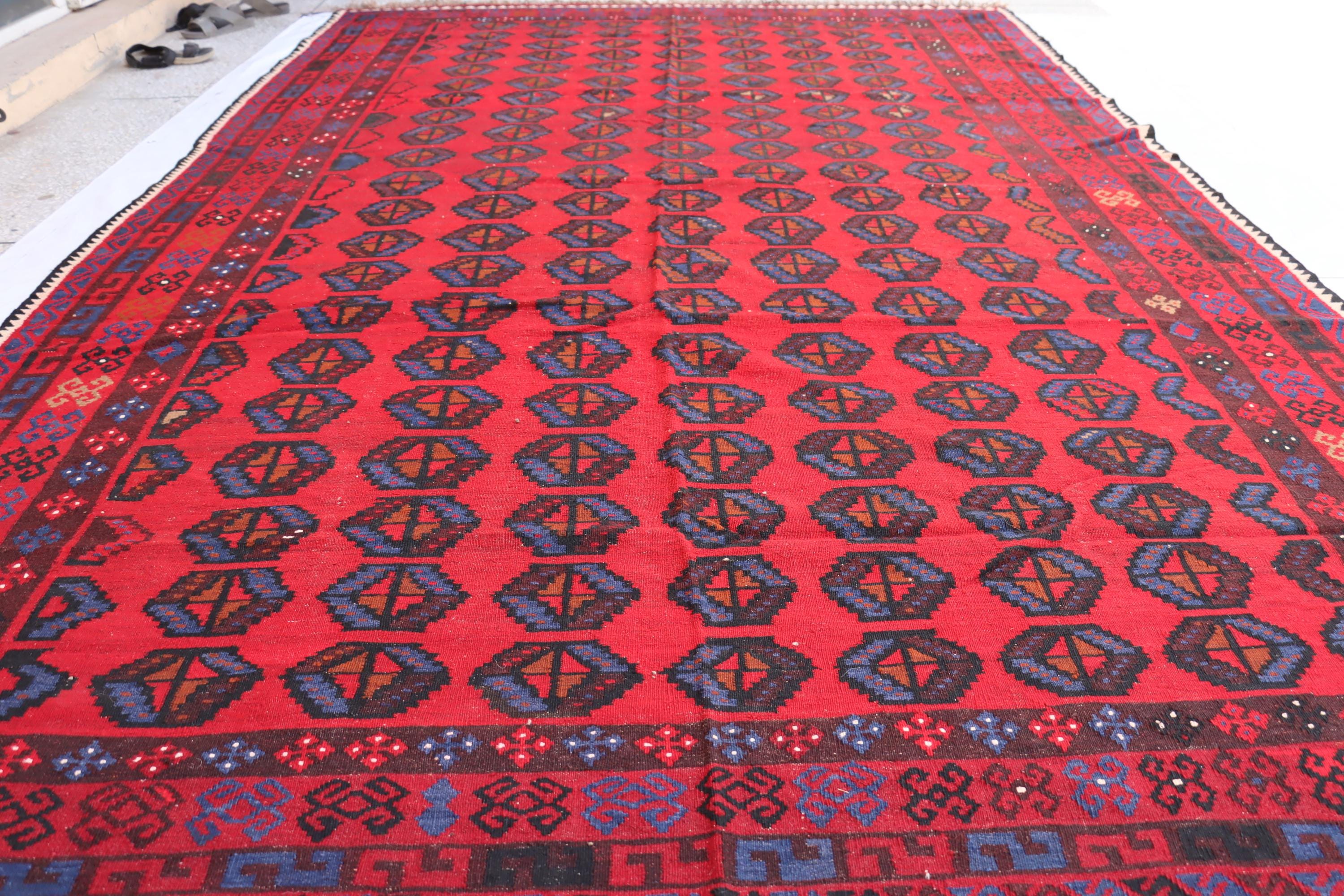 8x12 Ft Vintage Turkmen Rug: Hand-knotted Afghan Wool, Tribal