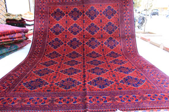 トルクメン アフガニスタン レッド ラグ/サイズ: 52x160cm... k5 アンティークコーカサスラグ 6.6x9.8フィート/トルクメンヴィンテージ