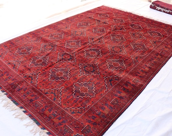 30 x 30 cm Roter Buchara Teppich