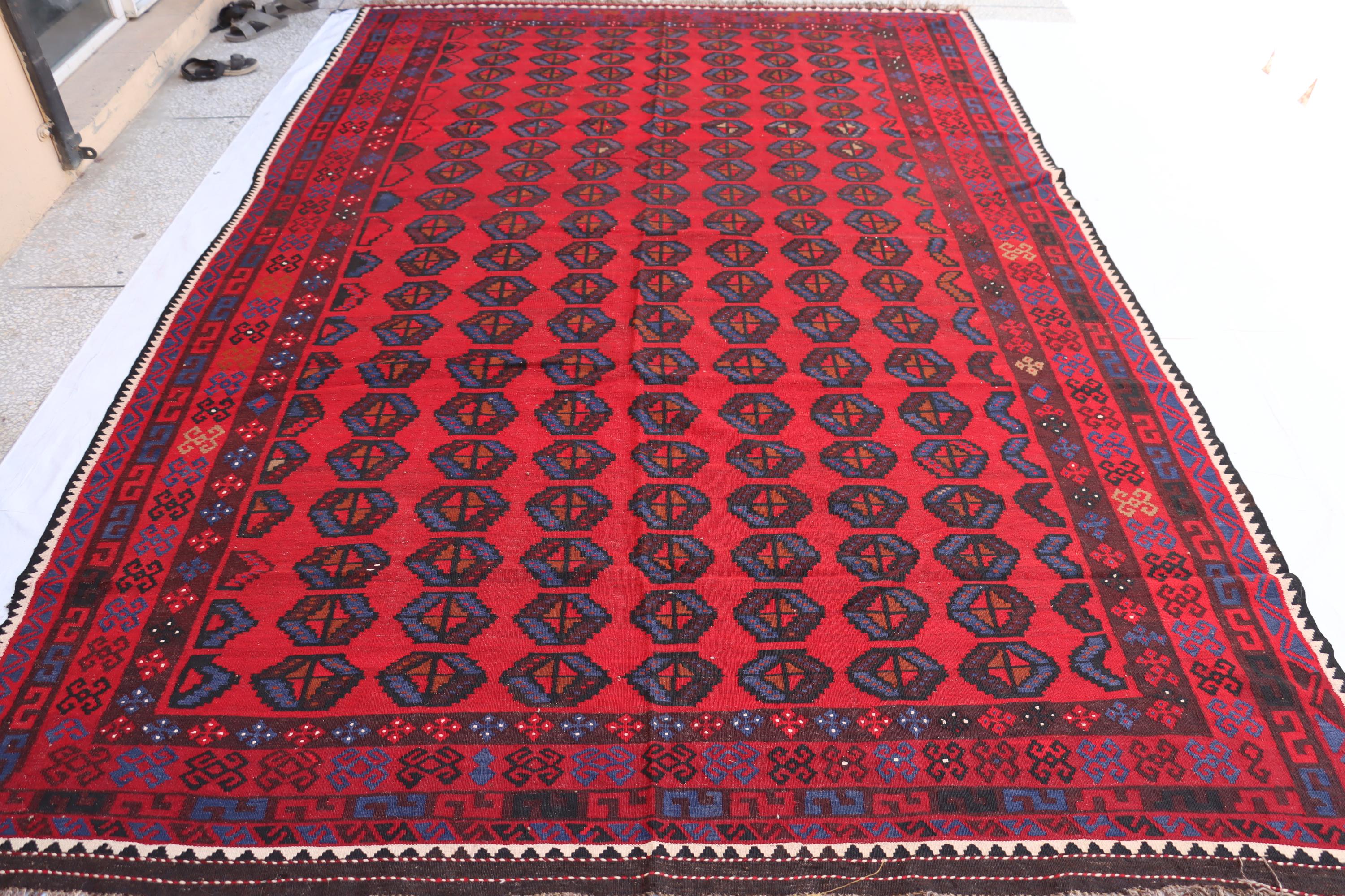 8x12 Ft Vintage Turkmen Rug: Hand-knotted Afghan Wool, Tribal