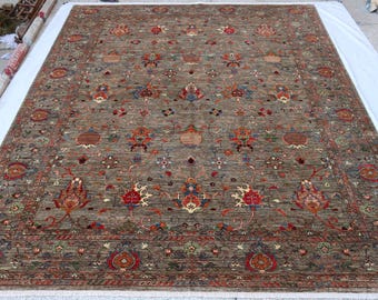 ハンドメイドのアフガニスタンウールラグ：マルチカラーの芸術的な