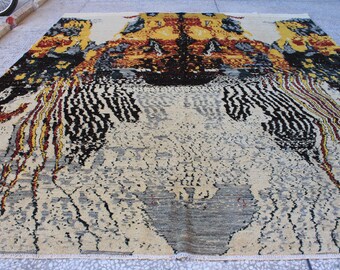 Handgemachter Afghan Turkmen Teppich 27x25 cm, Tribal Design