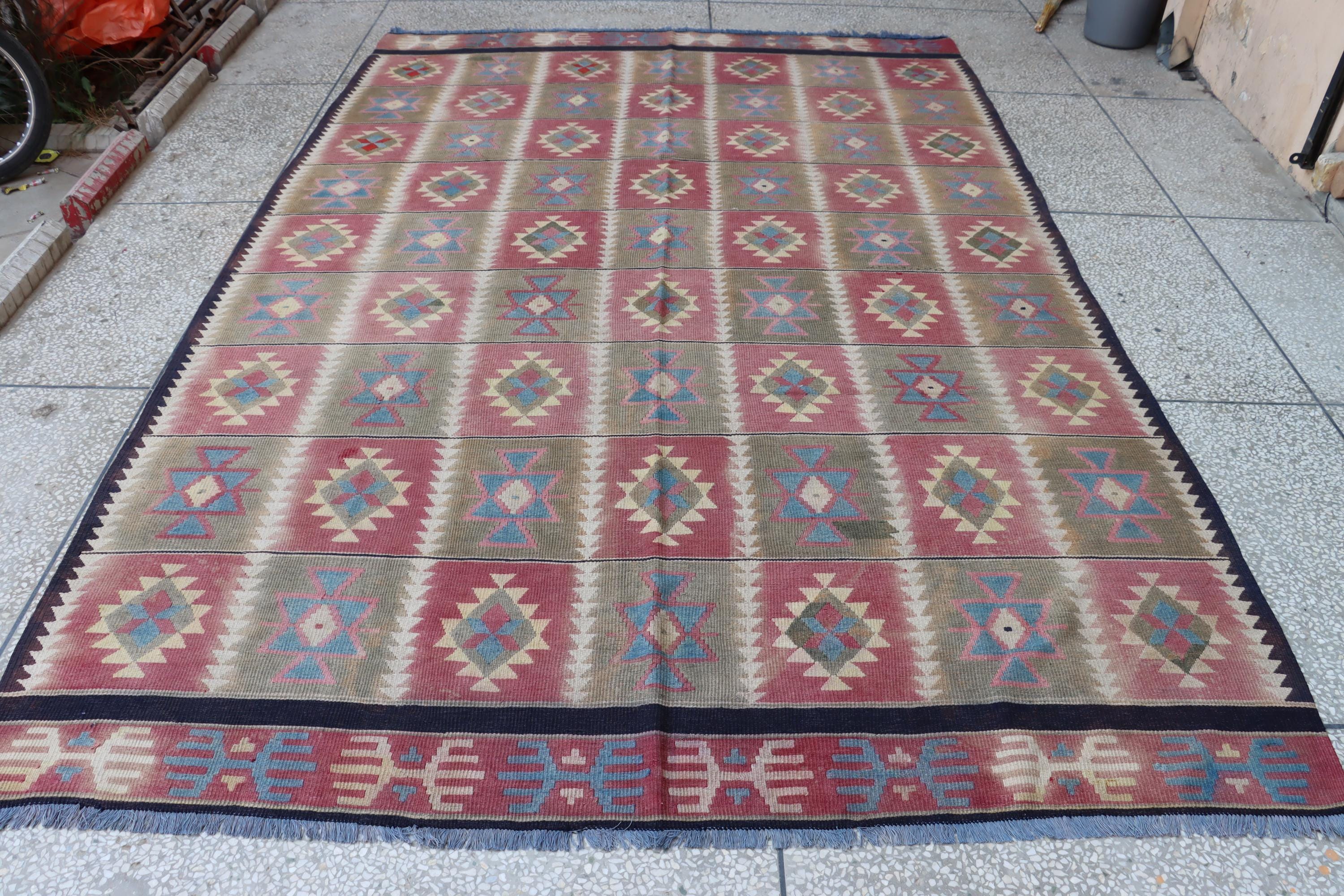 9x13 Ft Vintage Afghan Kilim Rug, Handmade Wool Turkmen Rug - Etsy