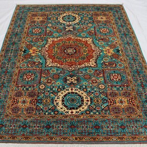 ハンドメイドのアフガニスタン・トルクメンウールラグ 5x8：トライバル