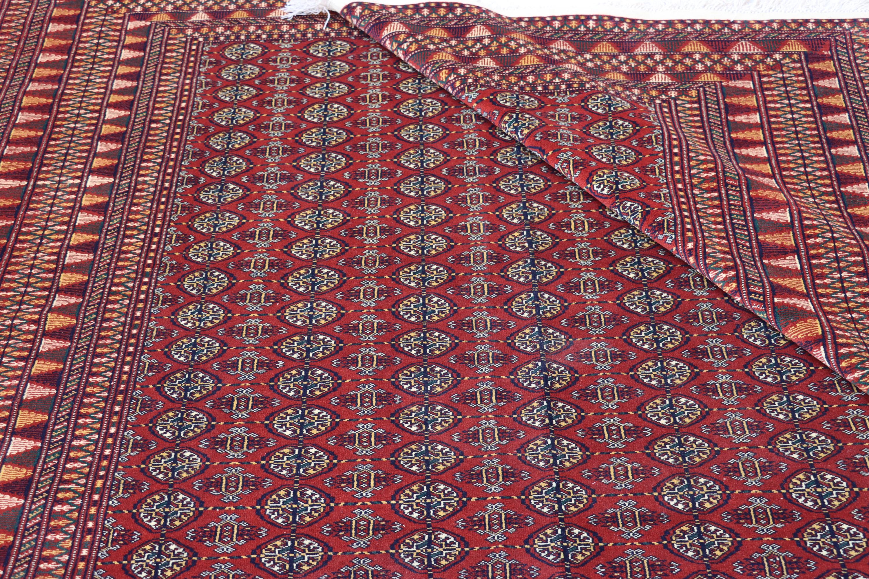 7 x 10フィートのヴィンテージアフガニスタントルクメンラグ：手織り