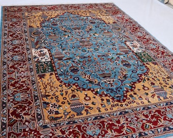Alfombra de lana turcomana afgana hecha a mano: 2,1 x 3,0 m, diseño tribal