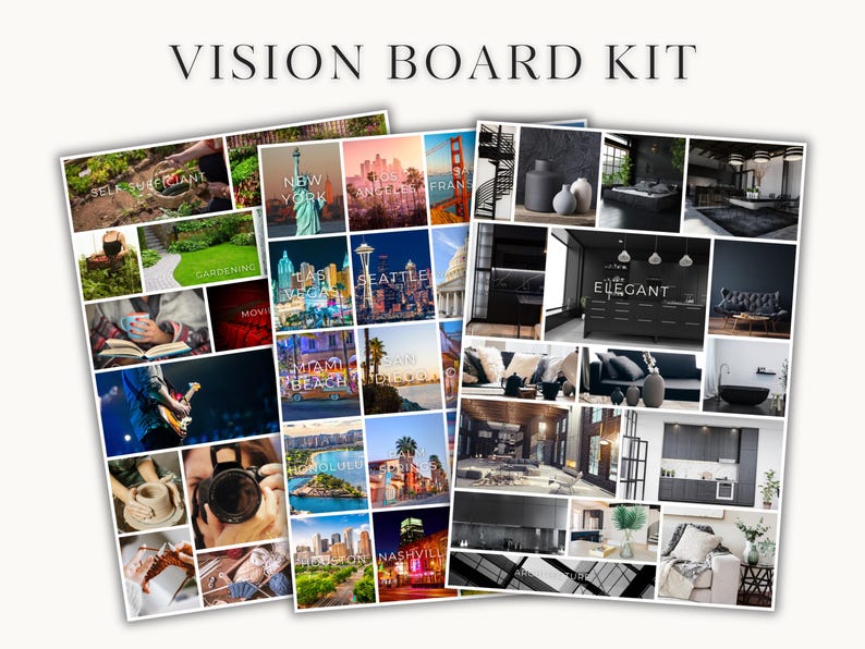 2026 Vision Board Kit Mustard - Printable PDF With 1,259+ Images ...