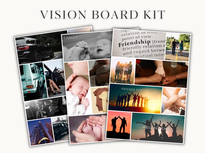 2026 Vision Board Kit Pink - Printable PDF With 1,259+ Images, Stickers ...
