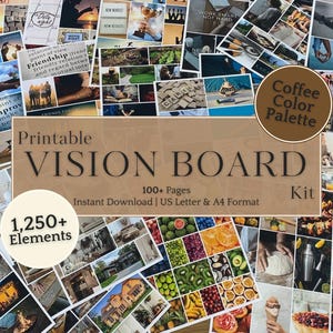 2025/2026 Vision Board Kit | Printable Affirmations, Templates, Stickers, and Inspiring Images for Manifestation and Dream Goals