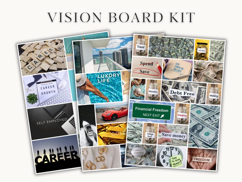 2026 Vision Board Kit Mustard - Printable PDF With 1,259+ Images ...
