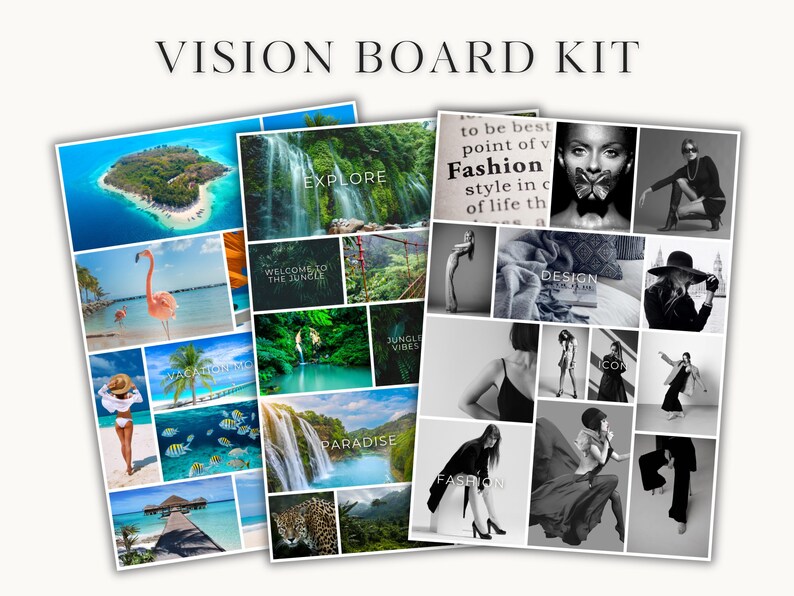 2026 Vision Board Kit Teal - Printable PDF With 1,259+ Images, Stickers ...