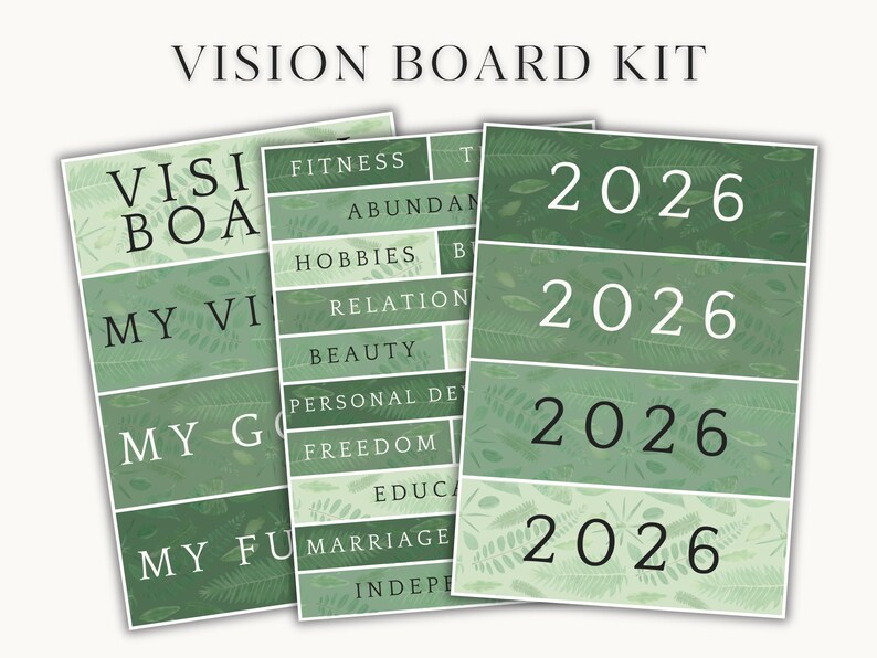 2026 Vision Board Kit Jungle - Printable PDF With 1,259+ Images ...