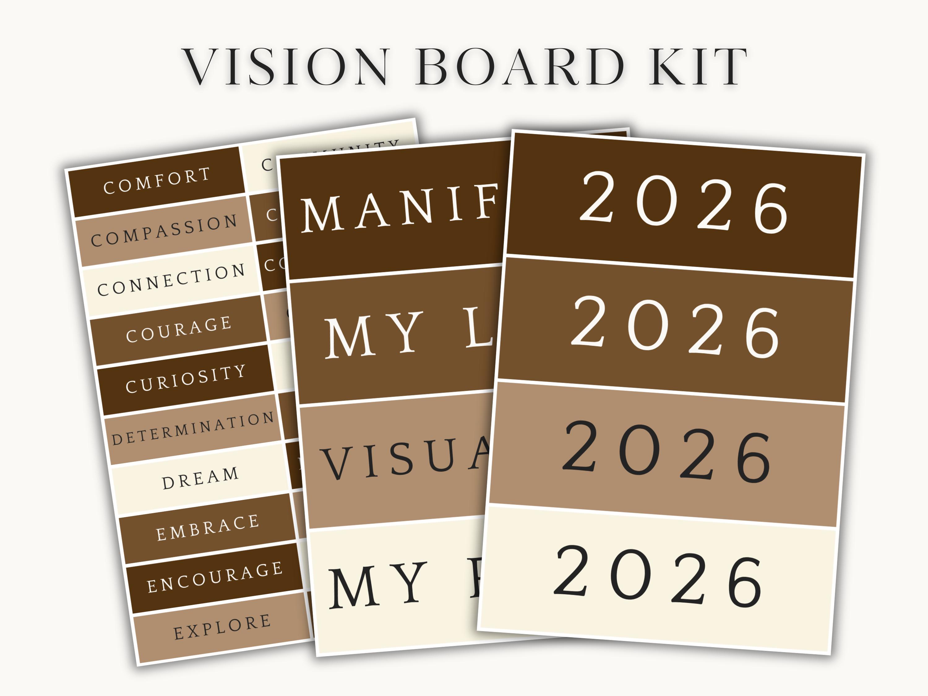 2026 Vision Board Kit Coffee - Printable PDF With 1,259+ Images ...