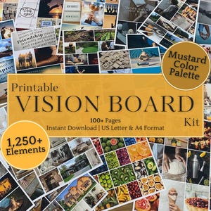 Printable Vision Board Kit for Women 2025/2026 | Inspiring Vision Board Templates, Stickers, Positive Affirmations for Manifestation Goals