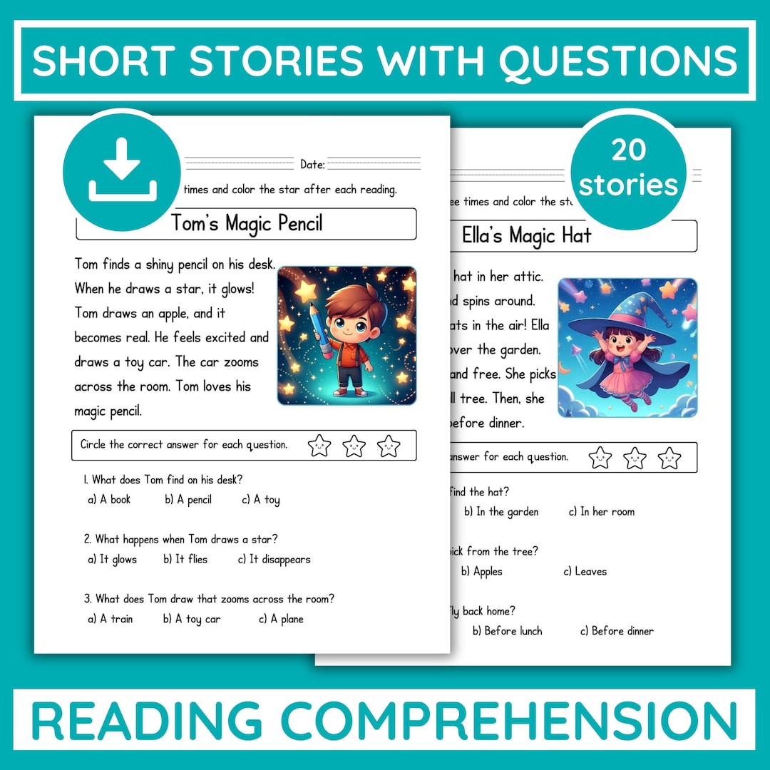 Kindergarten Reading Comprehension Worksheets: Short Stories ...