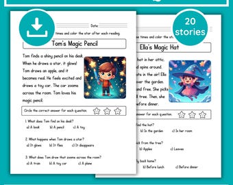 Kindergarten Leseverstehen Arbeitsblätter: Kurze Geschichten & Fragen (PDF Download)