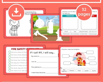 Fichas de trabajo sobre seguridad contra incendios para niños: Actividades de preparación para emergencias (Descarga en PDF)